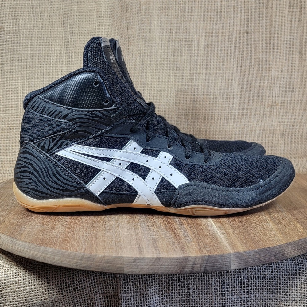 ASICS Matflex 7 Wrestling Shoes Black White Gum Sole Lightweight Trainer Men's 8